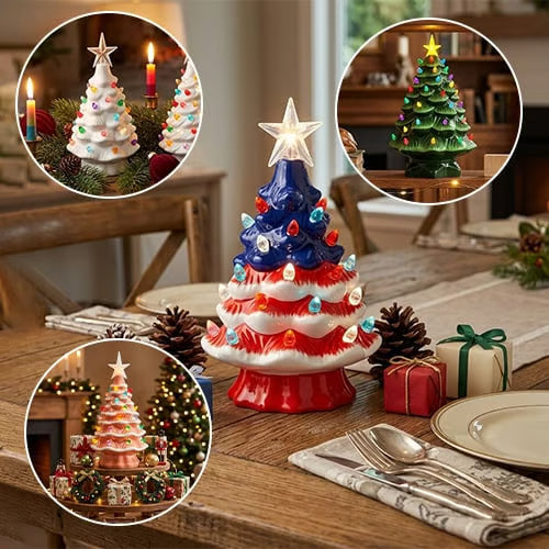 Mini Resin Nostalgic Christmas Tree Lamp