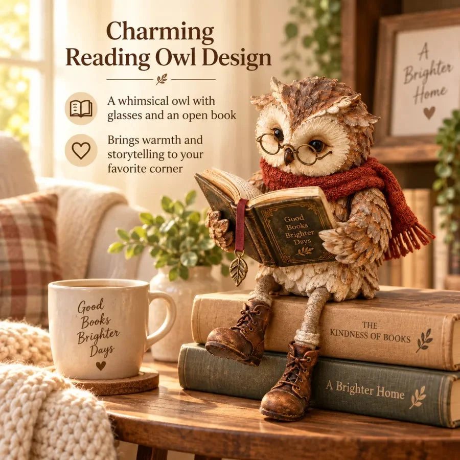 Reading Owl Figurine