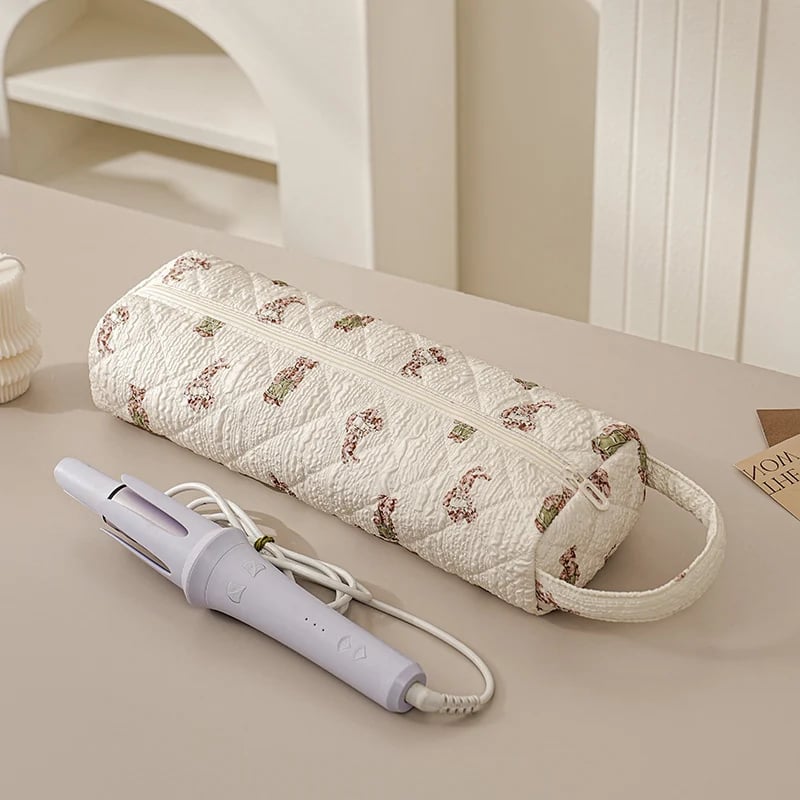 🎒Quilted Multi‐Purpose Storage Bag, Portable Zipper Cosmetic Makeup Pouch with Handle
