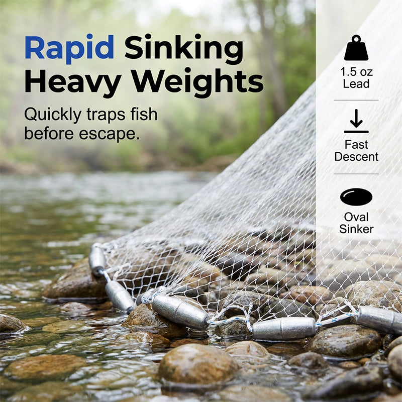 📢📢⏰ Easy-Throw Cast Net – Heavy-Duty Mesh, Rapid Sinking, Versatile 🌊